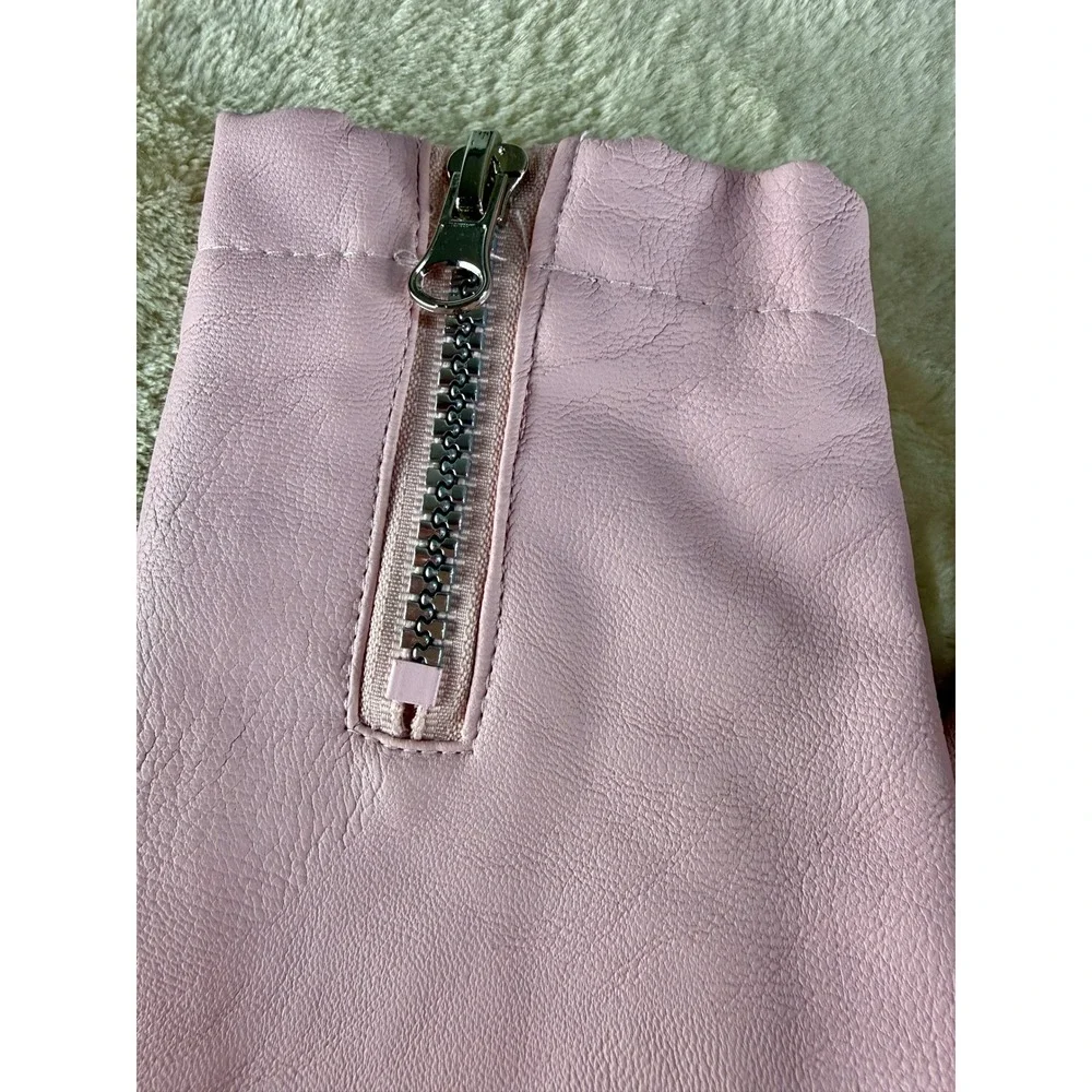 Little Lass Girls Pink Faux Leather Moto Biker Jacket Size 5T‎ NEW